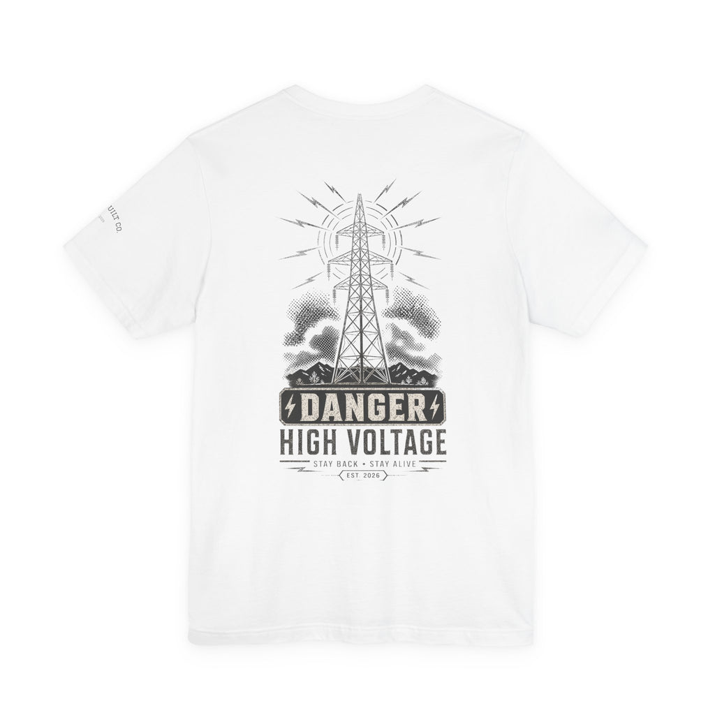 High Voltage Tee — 'Danger High Voltage' Powerline Graphic T-Shirt
