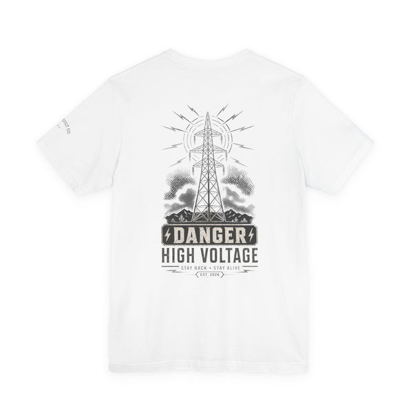 High Voltage Tee — 'Danger High Voltage' Powerline Graphic T-Shirt