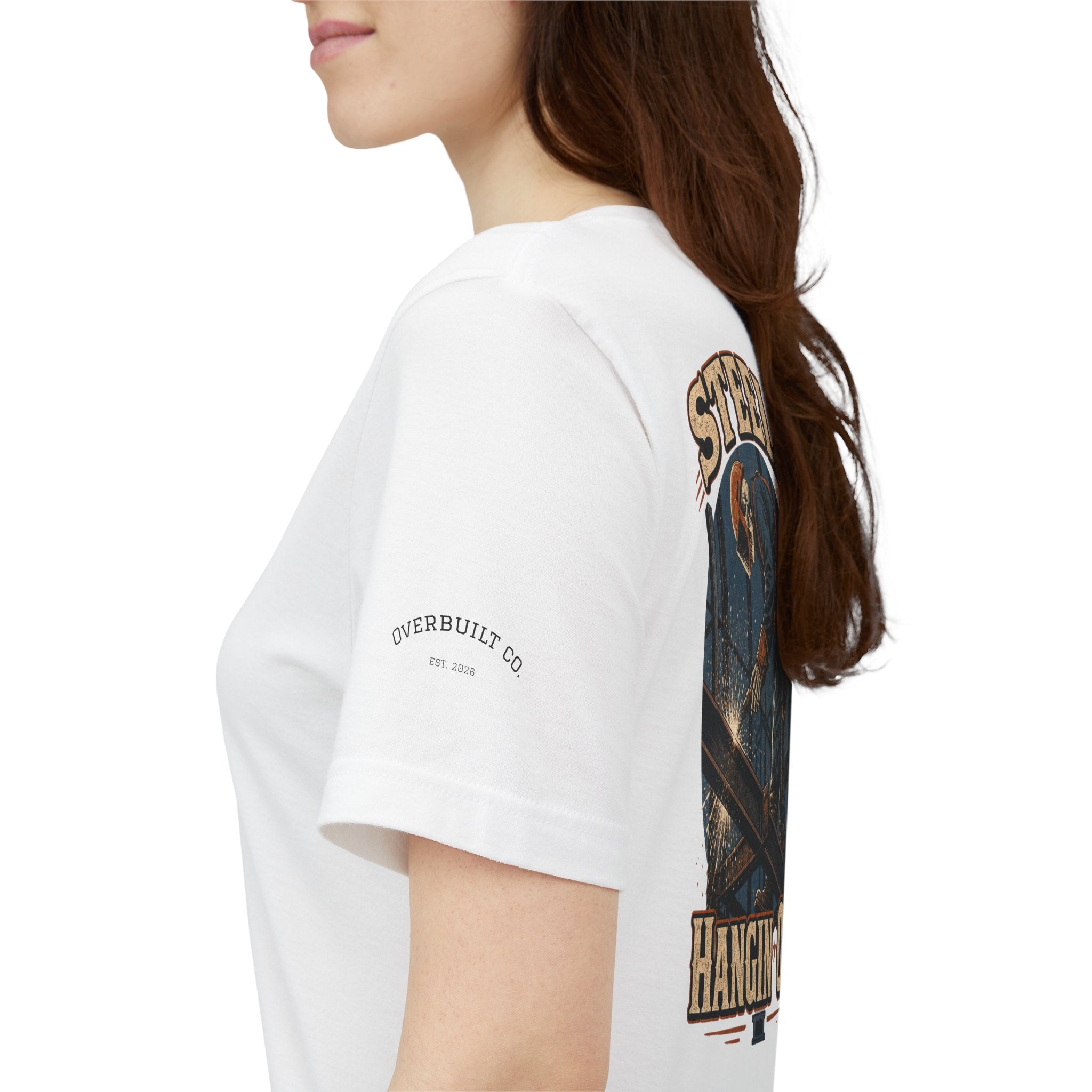 Steel Hangin' On Tee — Ironworker Welding Crewneck T‑Shirt