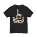 T-Shirt — Retro Skeletal Thumbs Up "Still Here" Graphic Tee