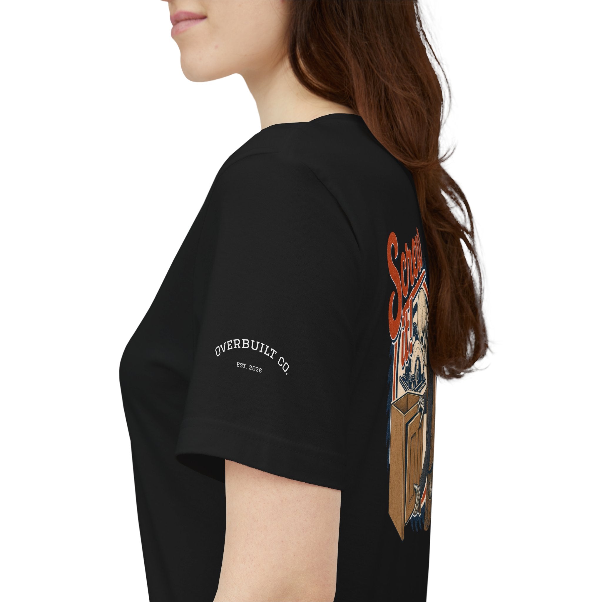 Screw It! Carpenter Skull T-Shirt — Vintage Woodworker Tee
