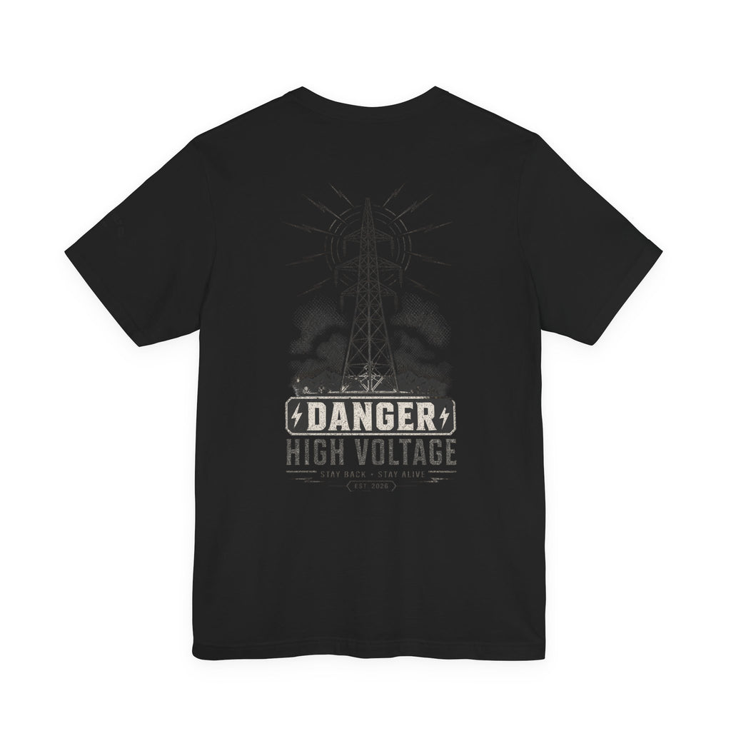 High Voltage Tee — 'Danger High Voltage' Powerline Graphic T-Shirt
