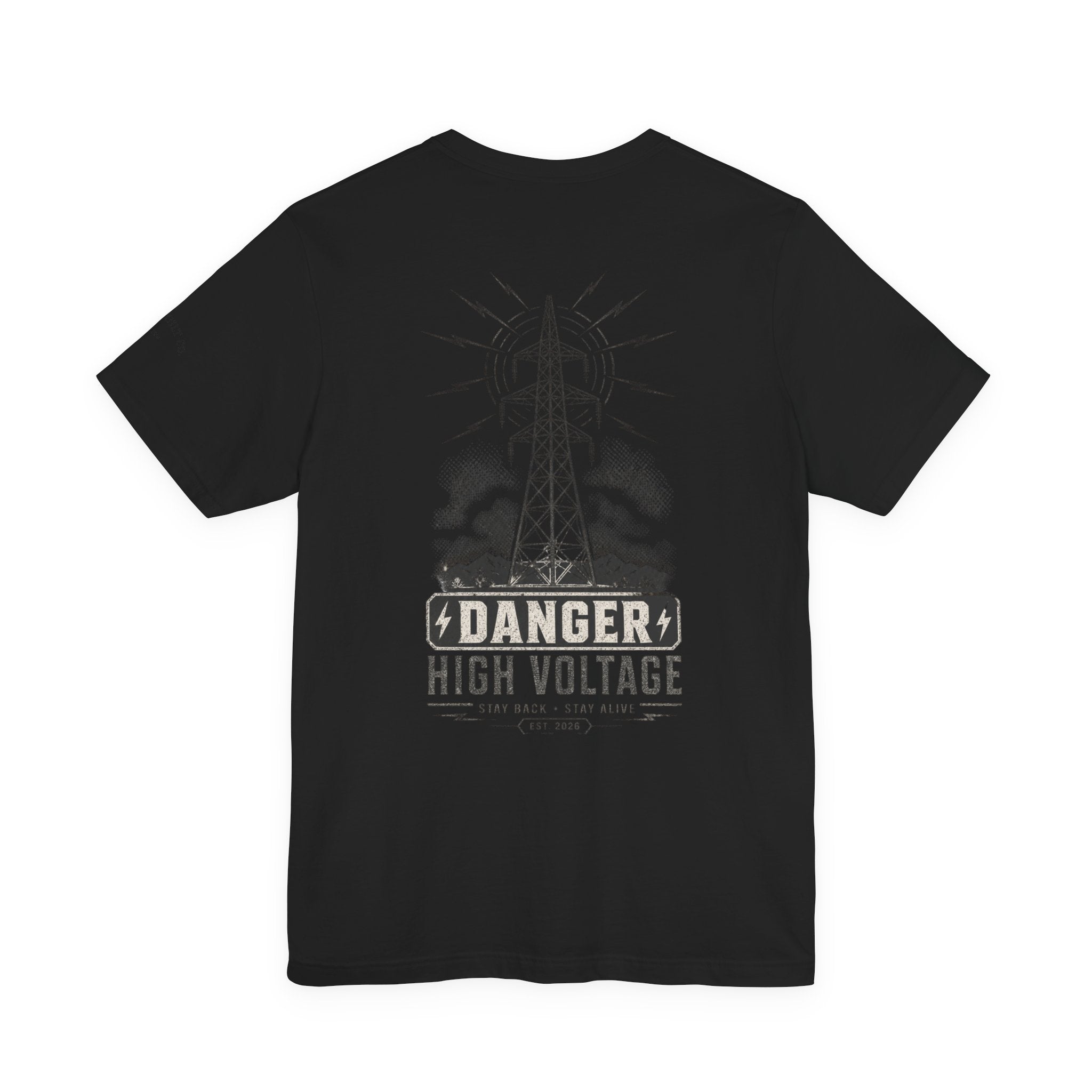 High Voltage Tee — 'Danger High Voltage' Powerline Graphic T-Shirt