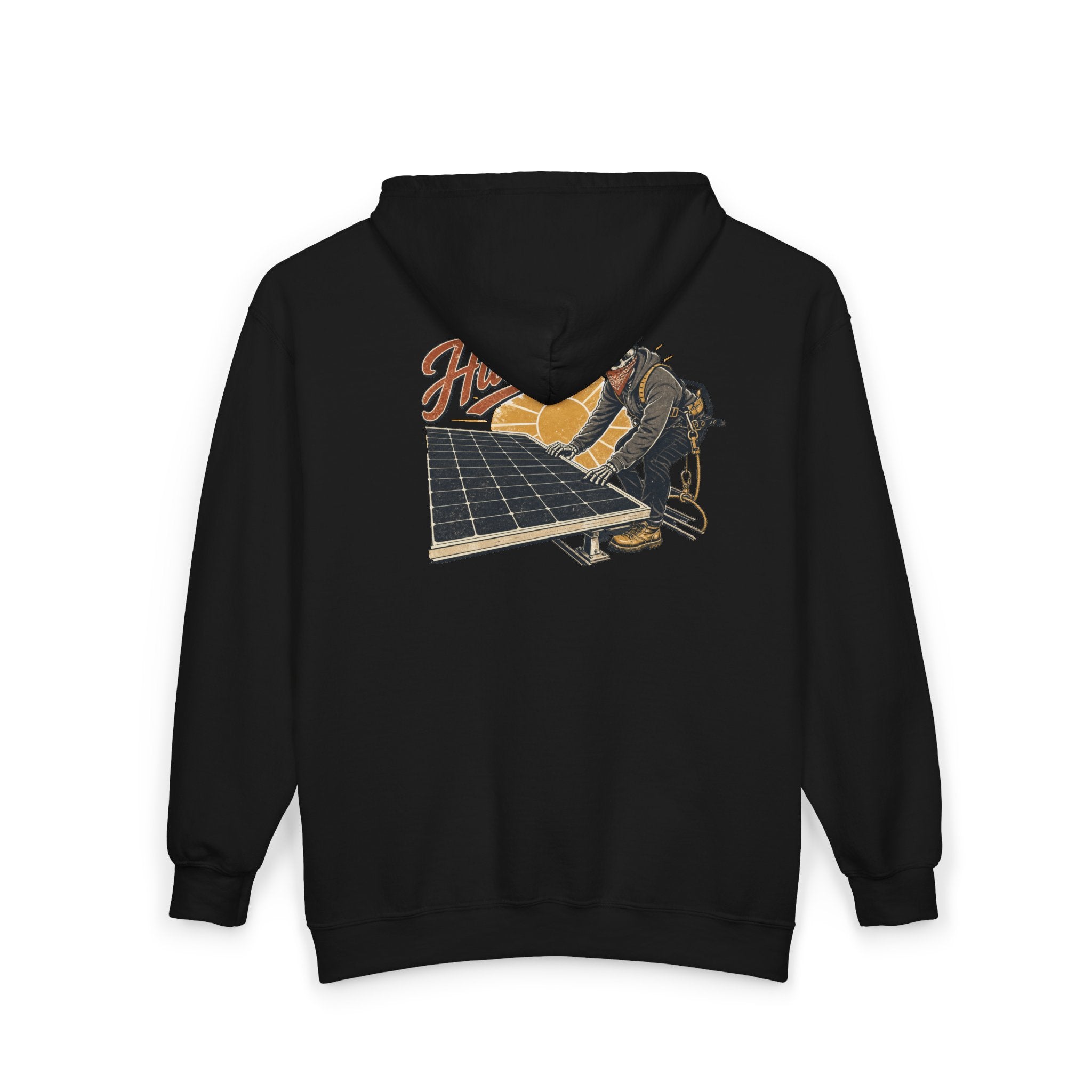 Solar Installer Zip Hoodie — Hustlin' Rooftop Solar Technician Sweatshirt
